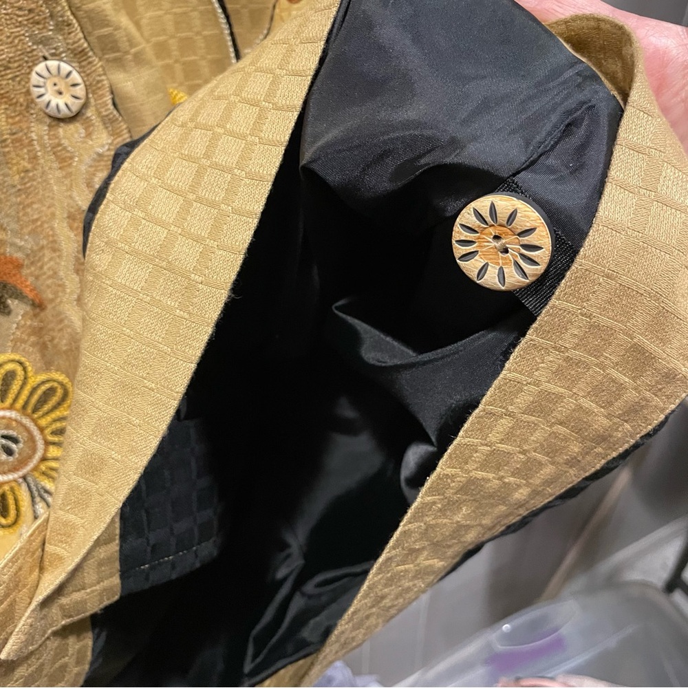 Cute Y2K celestial button mustard embroidered jac… - image 10